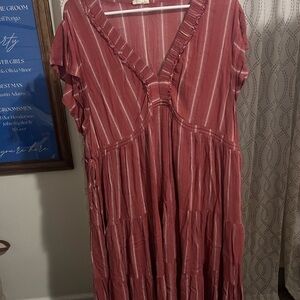 a.n.a Pink Tiered Dress- ties on side